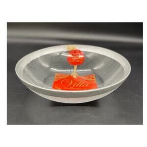 Villa Collection Hand Decorated Clear Glass Bowl with Woven Bottom 6.75" Turkey